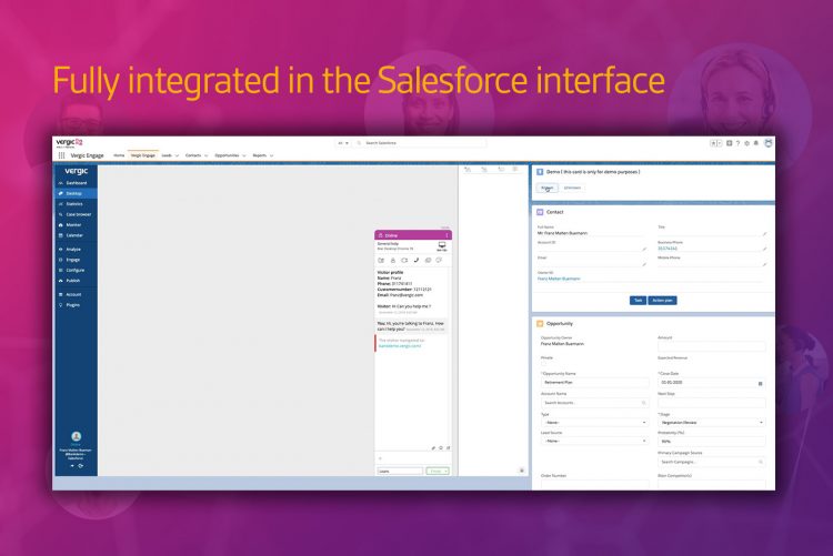 use Vergic Engage in the same interface as Salesforce