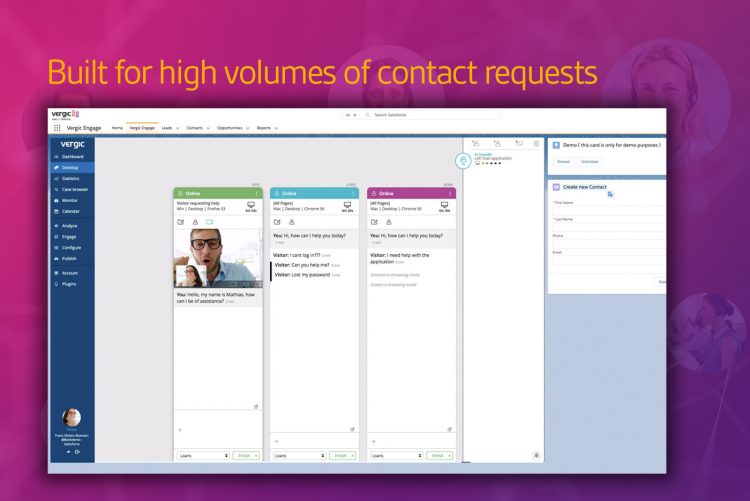 Vergic Engage help businesses with high volume traffic used directly in Salesforce