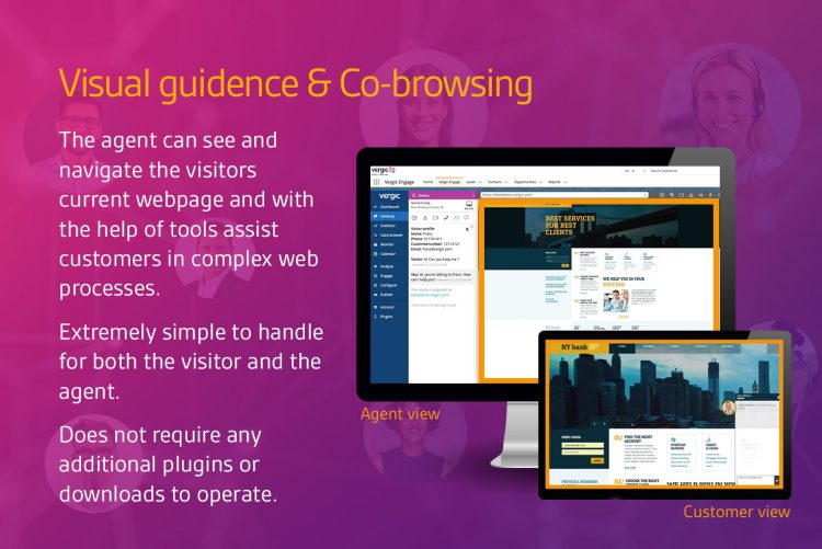 Visual guidance co-browse and convert customers